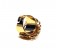 Prsten pozlacený 18K zlatem osazen achátem a zirkony